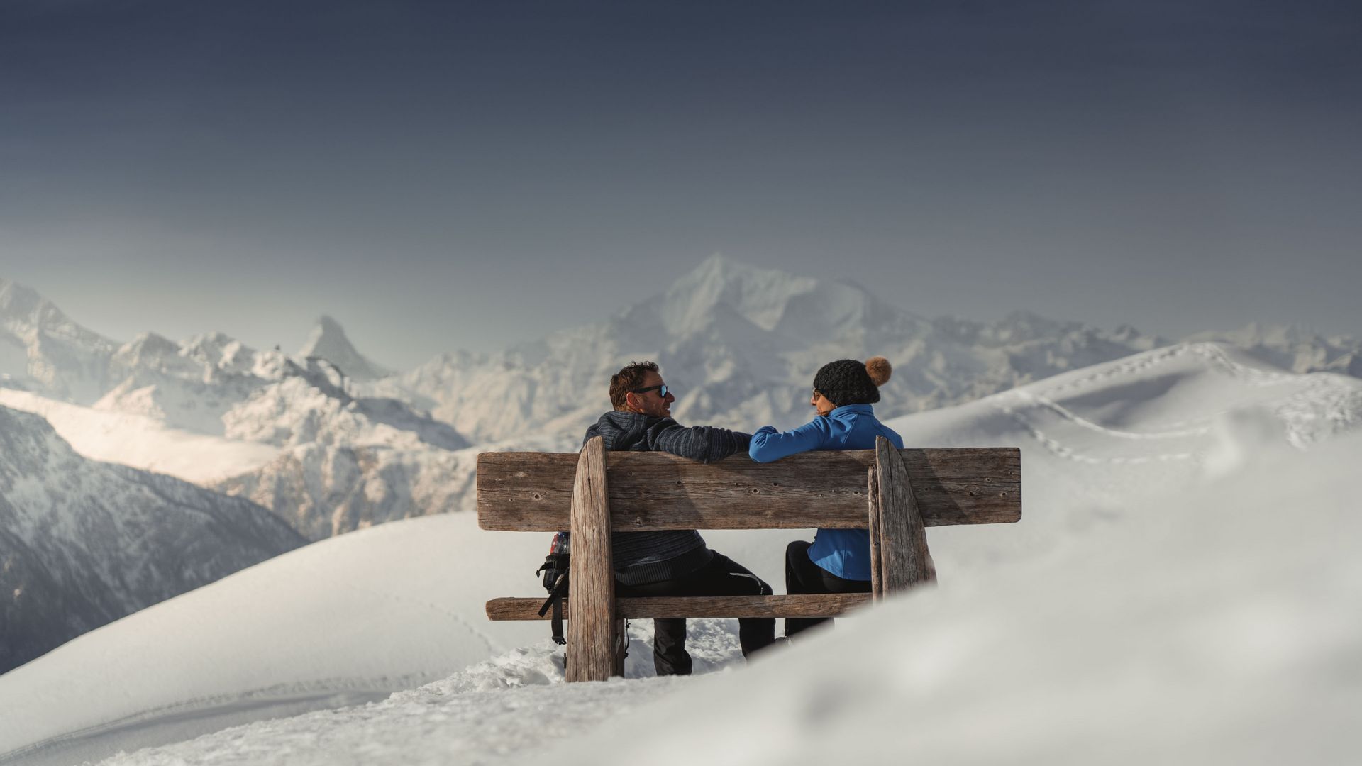 Winterwandern Herrenweg in der Aletsch Arena