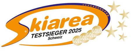 Auszeichnungen Aletsch Arena: Skiarea-Signet Testsieger 2025 Schweiz mit Gold-Medaillen.